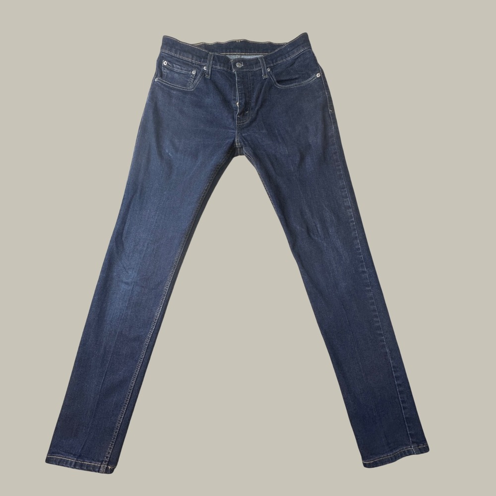 Levi's 512 Jeans Mens 32x34 (32x31) Slim Taper Dark Blue Stretch Denim FAIR